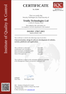 Triolla Certificate for 27001-017